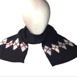 Vintage Men’s Navy Argyle Print Scarf